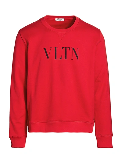 Shop Valentino Men's Vltn Logo Sweatshirt In Red Black