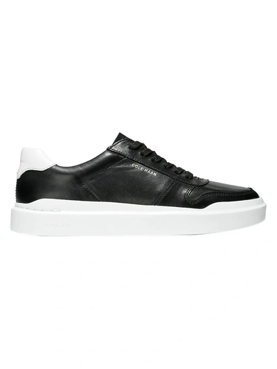 Shop Cole Haan Women's Grandpro Rally Leather Sneakers In Black Optic White