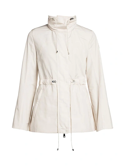 Shop Moncler Women's Ocre Microfibre Rain Parka In Stone