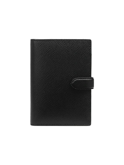 Shop Smythson Panama Passport Cover In Black
