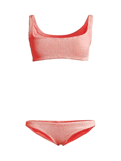 Shop Hunza G Women's Cropped Bikini 2-piece Set In Peach