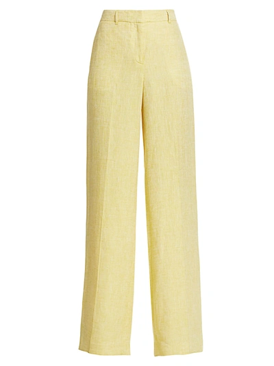 Shop Lafayette 148 Women's Dalton Wide-leg Linen Pants In Quince Multi