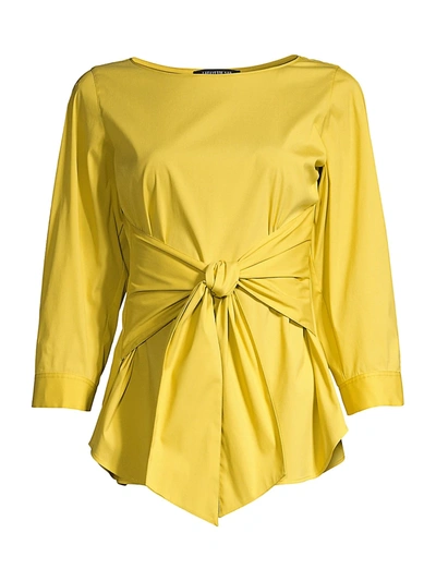 Shop Lafayette 148 Women's Wixton Knot Blouse In Quince