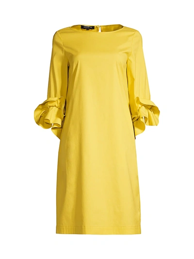 Shop Lafayette 148 Women's Whitby Ruffle-sleeve Dress In Quince