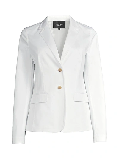 Shop Lafayette 148 Women's Thatcher Stretch-cotton Blazer In White