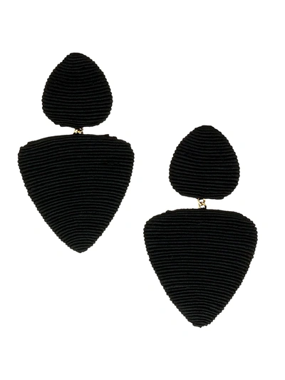Shop Rebecca De Ravenel Women's Tahiti 2-drop Clip-on Earrings In Black