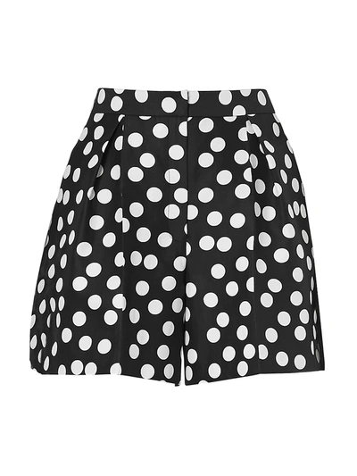 Shop Carolina Herrera Women's Polka Dot High-waist Shorts In Black White