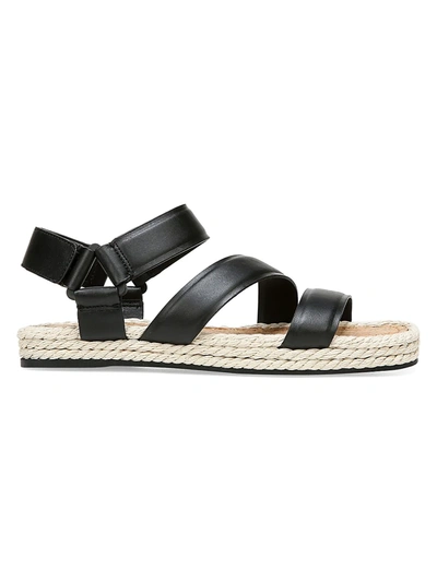 Shop Vince Women's Elian Leather Espadrille Sport Sandals In Black