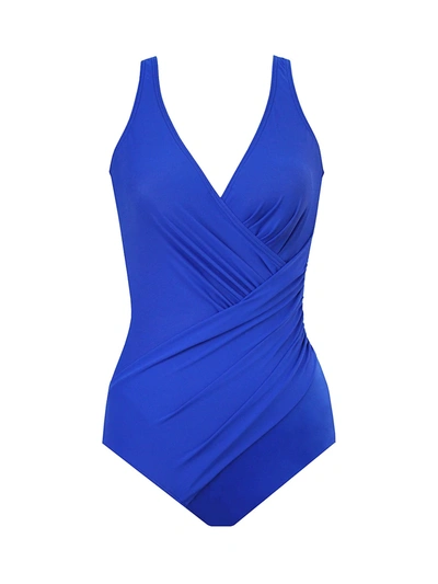 Shop Miraclesuit Swim, Plus Size Women's Oceanus One-piece Swimsuit In Delphine Blue