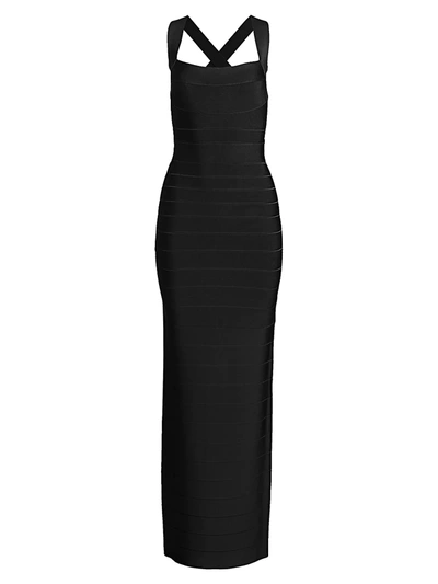 Shop Herve Leger Women's Icon Maxi Dress In Black