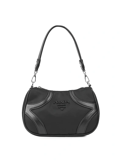 Shop Prada Tessuto Bowling Shoulder Bag In Black