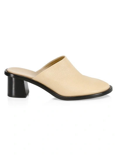 Shop The Row Women's Teatime Leather Clogs In Cream