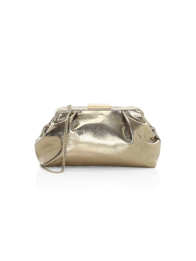 Shop Demellier Women's Mini Florence Metallic Leather Clutch In Gold