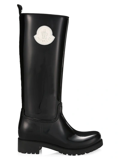 Shop Moncler Ginger Tall Rain Boots In Black