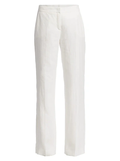 Shop Max Mara Urlo Full-leg Linen Pants In Silk