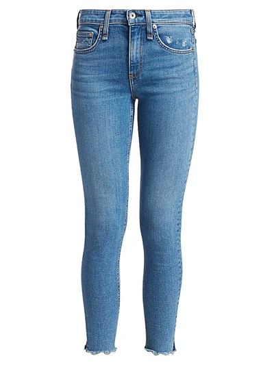 Shop Rag & Bone Women's Cate Mid-rise Raw Hem Ankle Skinny Jeans In Palmer