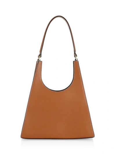 Shop Staud Women's Rey Leather Shoulder Bag In Tan