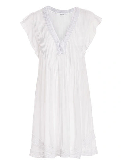 Shop Poupette St Barth Women's Sasha Lace-trim Mini Dress In White
