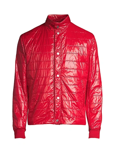 Shop Kiton 2-piece Removable Vest Bomber Jacket In Red