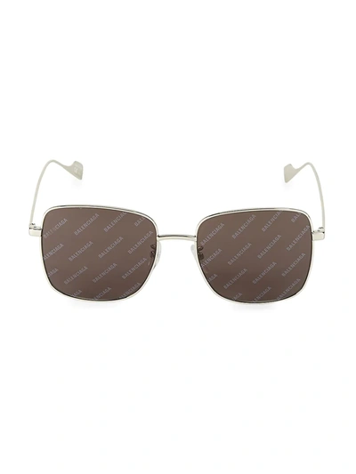 Shop Balenciaga 57mm Square Sunglasses In Silver