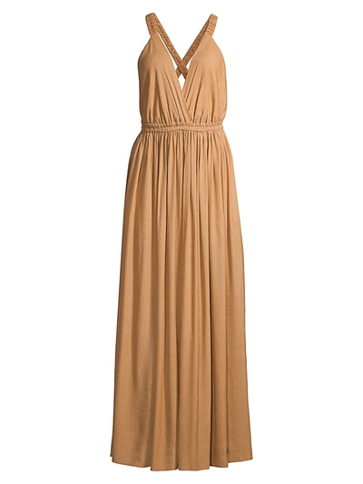 Shop Matteau Women's V-neck Maxi Dress In Clay