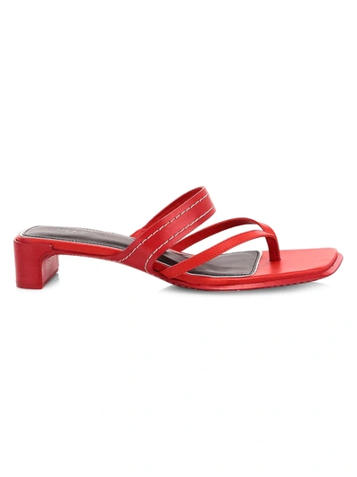 Shop Rag & Bone Women's Colt Leather Thong Mules In Fiery Red