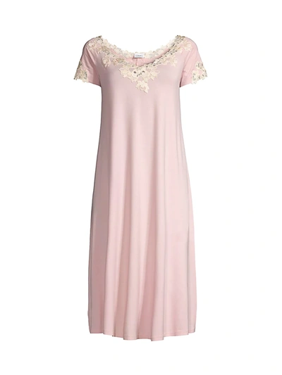 Shop La Perla Women's Brenda Lace-trim Nightgown In Pink