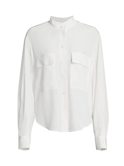 Shop Frame Safari Silk Blouse In Off White