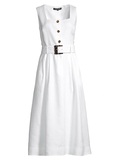 Shop Lafayette 148 Chris Belted Dress In White