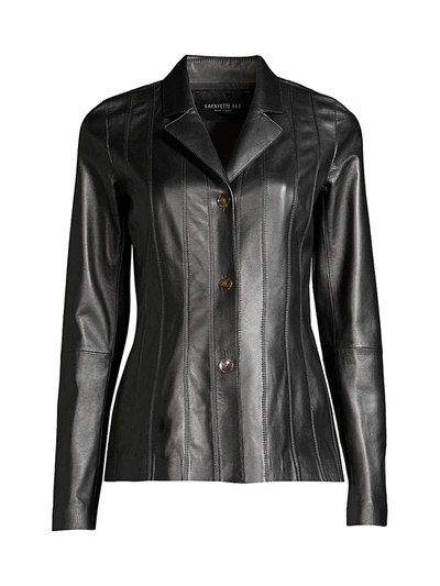 Shop Lafayette 148 Women's Warrick Leather Jacket In Black