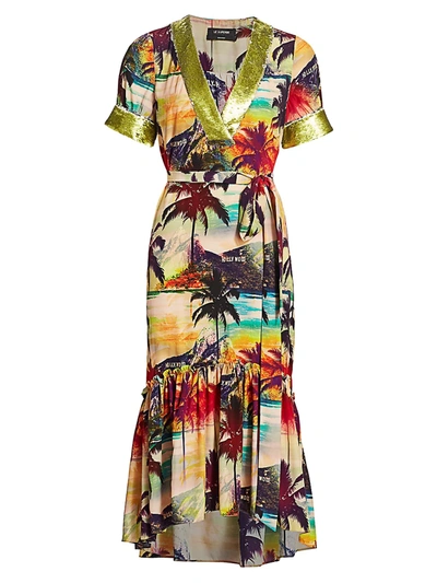 Shop Le Superbe Beachwood Canyon Tropical-print Dress In Hollywood
