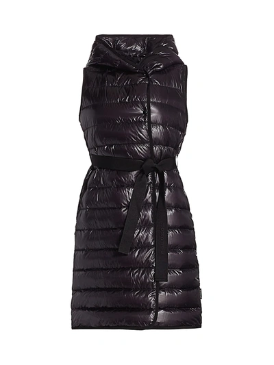 Shop Moncler Women's Noisette Long Down Vest In Black