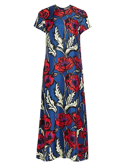 Shop La Doublej Women's Edition 20 Big Floral Silk Swing Dress In Big Blooms