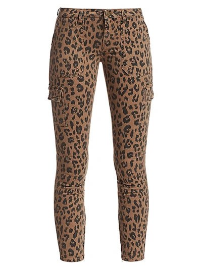 Shop Frame Women's Mid-rise Skinny Cargo Cheetah-print Jeans In Cheetah Cargo