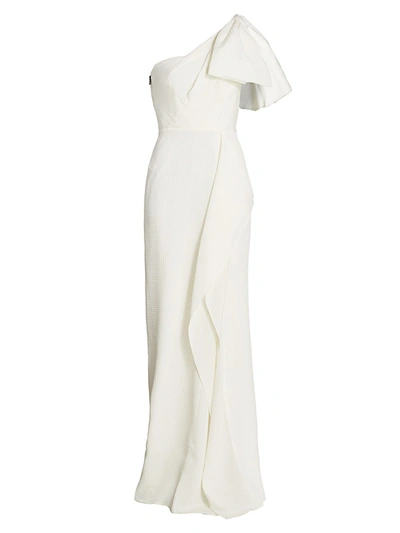 Shop Roland Mouret Women's Belhaven One-shoulder Gown In White