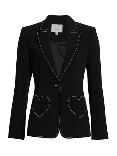 Shop Cinq À Sept Women's Annie Heart Blazer In Black Ivory