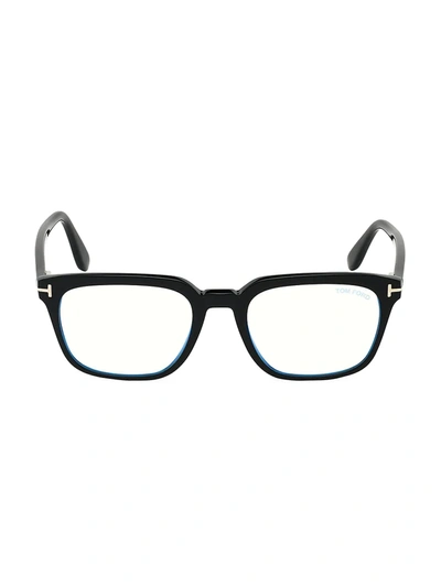 Shop Tom Ford 53mm Square Blue Block Optical Glasses In Black