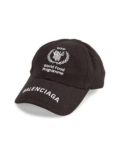 Shop Balenciaga Embroidered Logo Baseball Hat In Black White