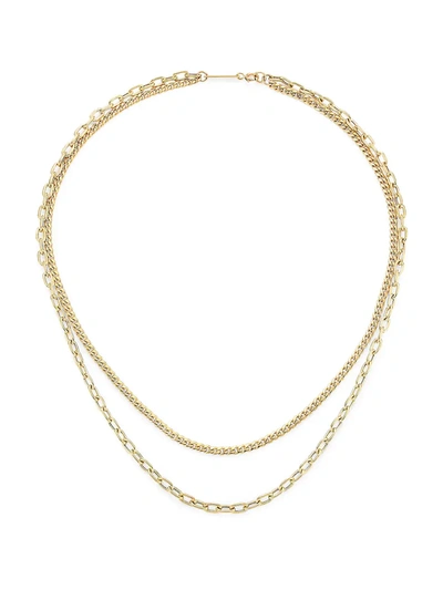 Shop Zoë Chicco Women's Heavy Metal 14k Yellow Gold Double Chain Necklace