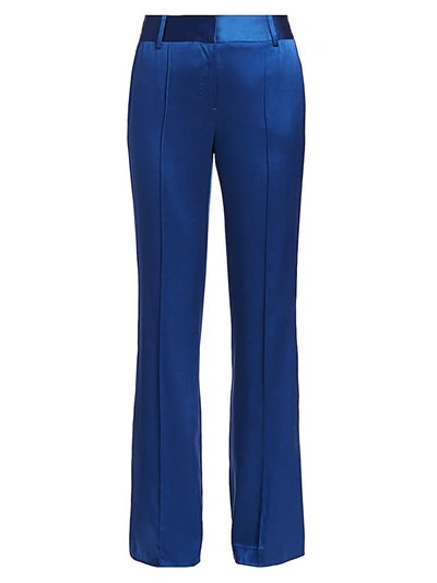 Shop Alejandra Alonso Rojas Women's Silk Trousers In Abel Blue