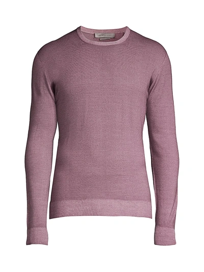 Shop Corneliani Men's Tubular Crewneck Sweater In Burgundy