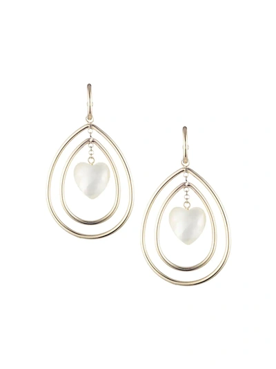 Shop Dannijo Vivian 15.24mm Pearl Heart-shaped Teardrop Earrings In Gold