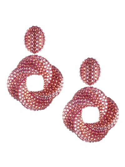 Shop Dannijo Women's Delphina Embellished Coil Drop Earrings In Pink