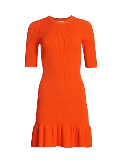 Shop A.l.c Vance Quarter-sleeve Bodycon Dress In Shock