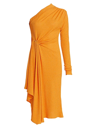 Shop Dodo Bar Or Hanna One-shoulder Dress In Mustard