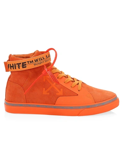 Shop Off-white Men's Mid-top Double Arrow Sneakers In Orange