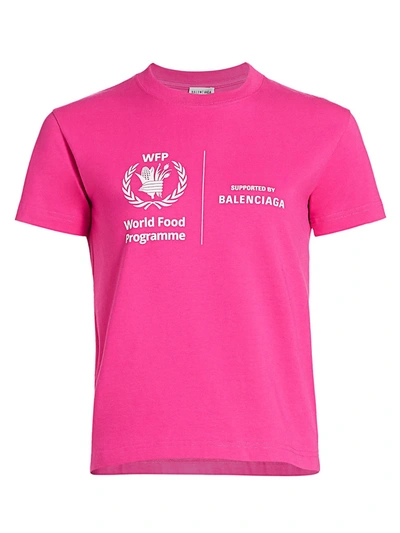 Shop Balenciaga Women's Fitted World Food Programme T-shirt In Pink