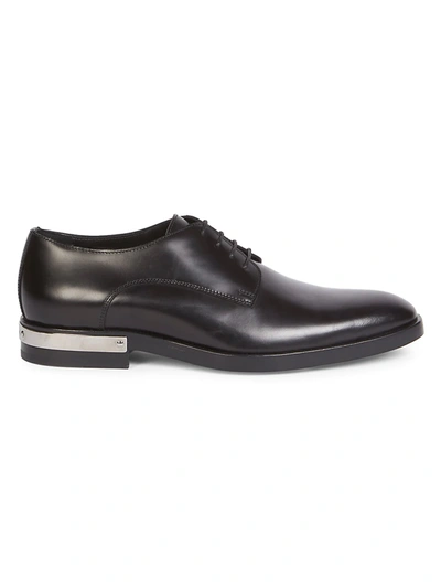 Shop Balmain Men's Prince Leather Derby Shoes In Noir