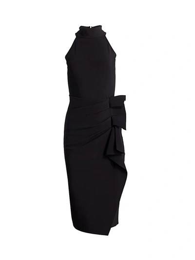 Shop Chiara Boni La Petite Robe Women's Halter Ruffle Midi Dress In Black