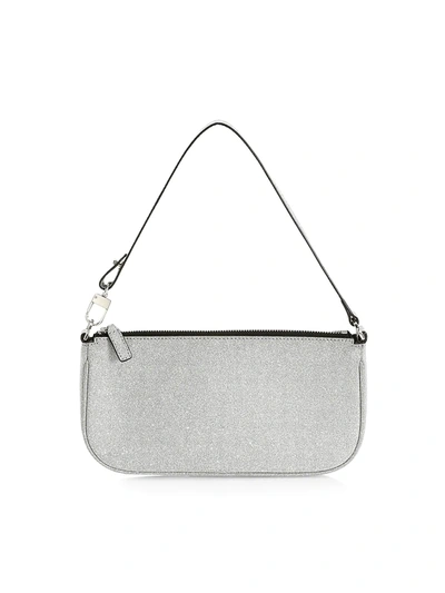 Shop By Far Women's Rachel Glitter Leather Shoulder Bag In Silver